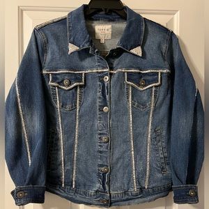Torrid Size 1 Denim Jacket ~ Custom Blinged Out ~ Super Cute